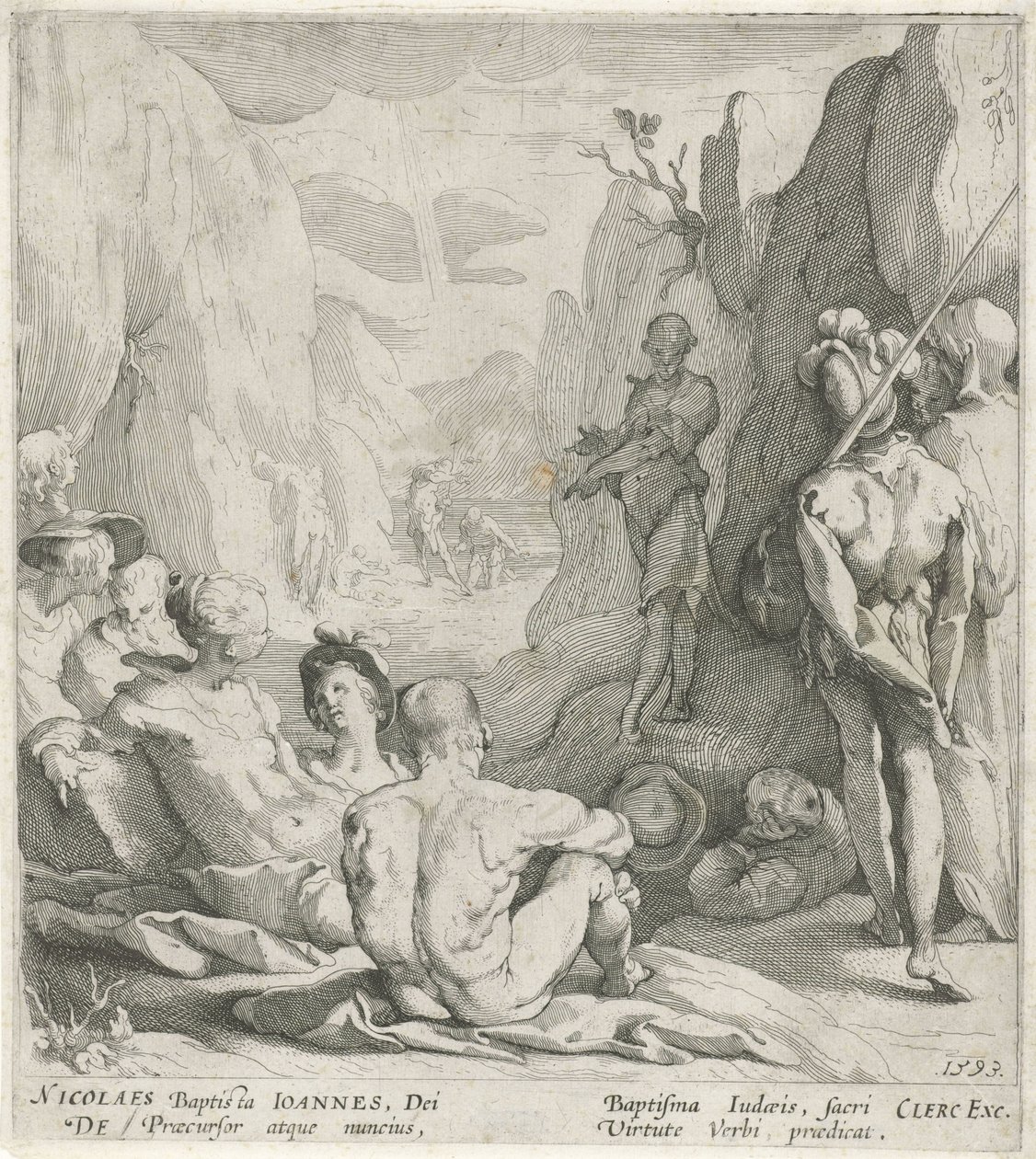 Głoszenie Jana Chrzciciela autorstwa Gerrit Pietersz. Sweelink