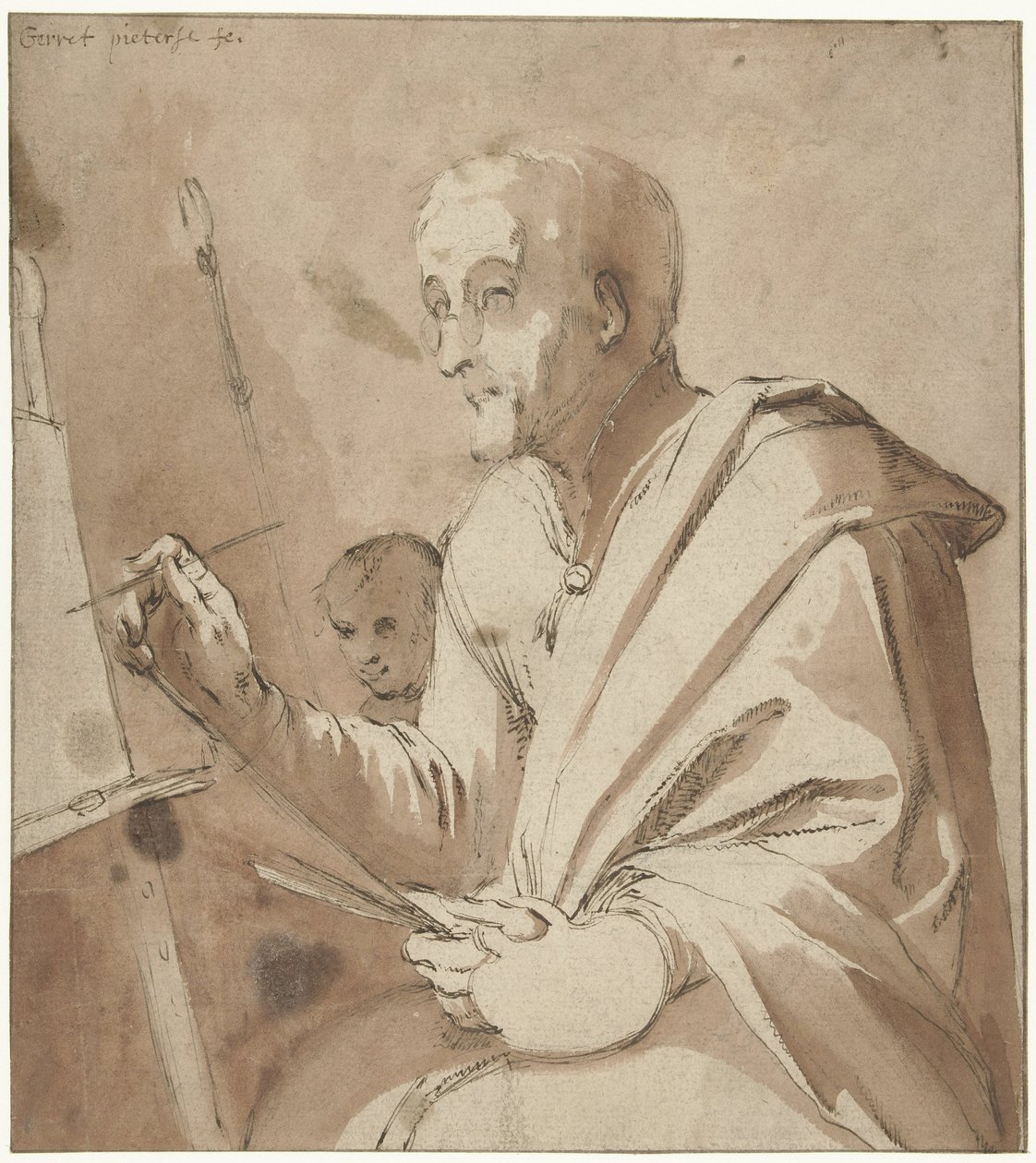 Malarz dla swojej sztalugi autorstwa Gerrit Pietersz. Sweelink