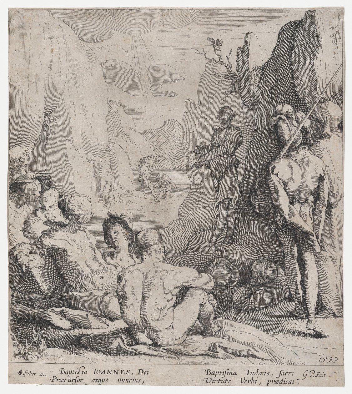 Przemówienie św. Jana Chrzciciela, 1593. autorstwa Gerrit Pietersz Sweelink