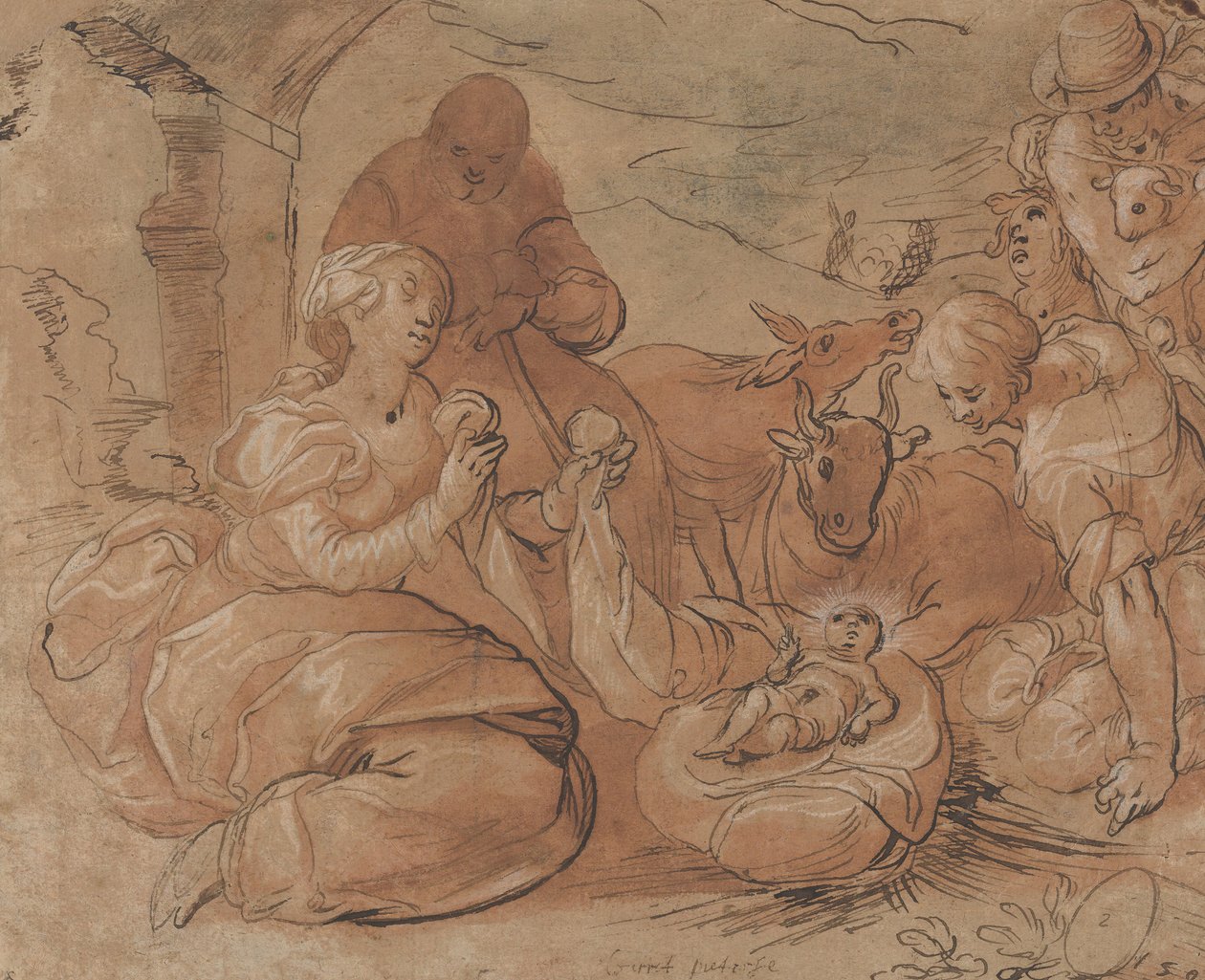 Adoracja pasterzy, 1599. autorstwa Gerrit Pietersz Sweelink