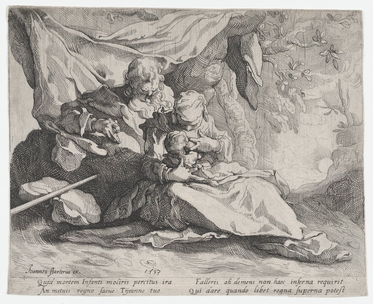 Odpoczynek w ucieczce do Egiptu, 1593. autorstwa Gerrit Pietersz Sweelink