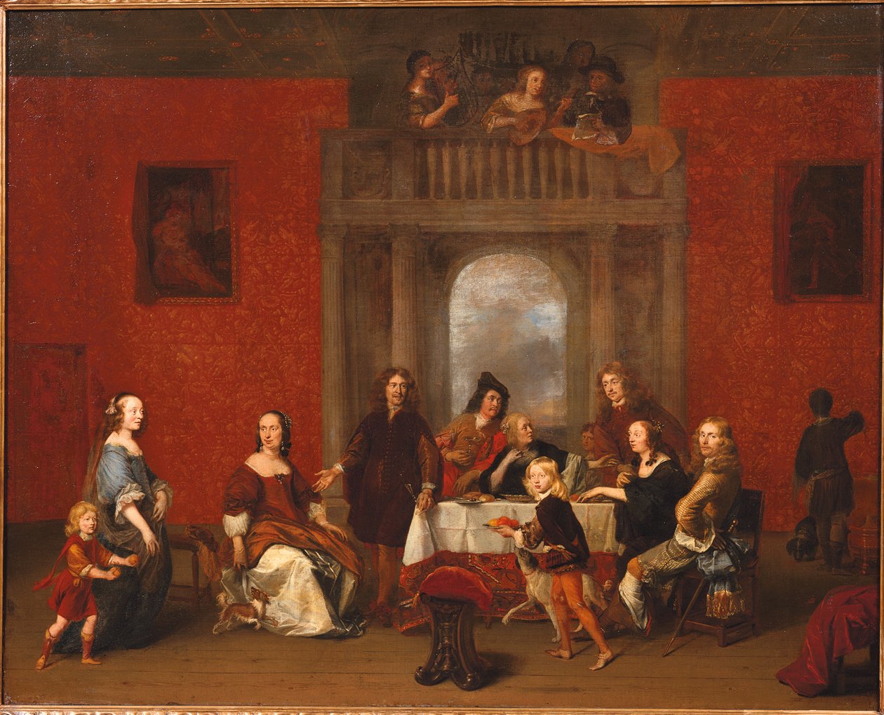 Grupowy portret rodziny w eleganckim wnętrzu autorstwa Gerrit Pietersz. van Zijl