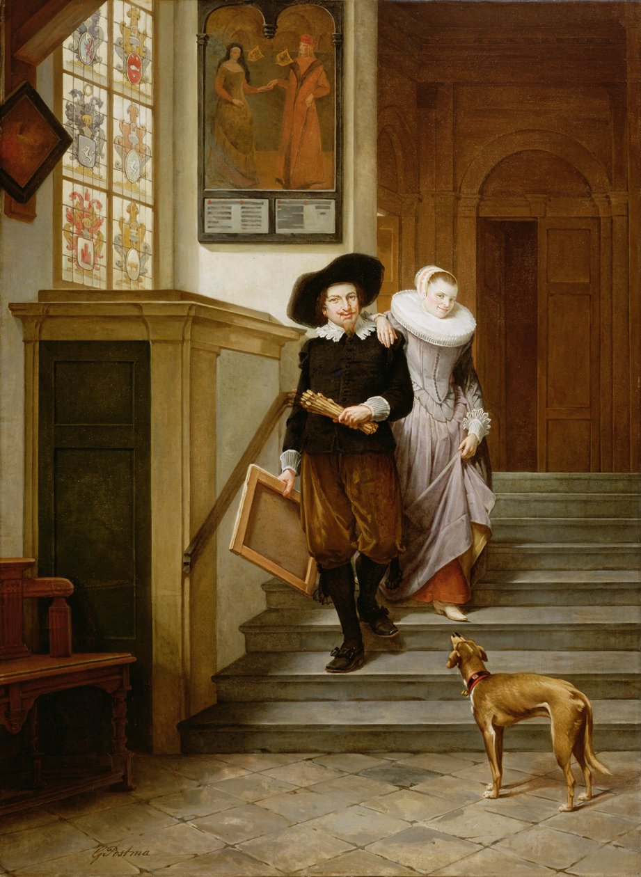 Frans Hals (1580-1666) i jego żona Lysbeth Reyniersdr autorstwa Gerrit Postma