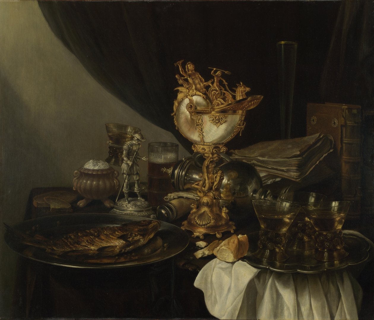 Martwa natura z filiżanką Nautilusa, ok. 1930 r. 1645 autorstwa Gerrit Willemsz. Heda