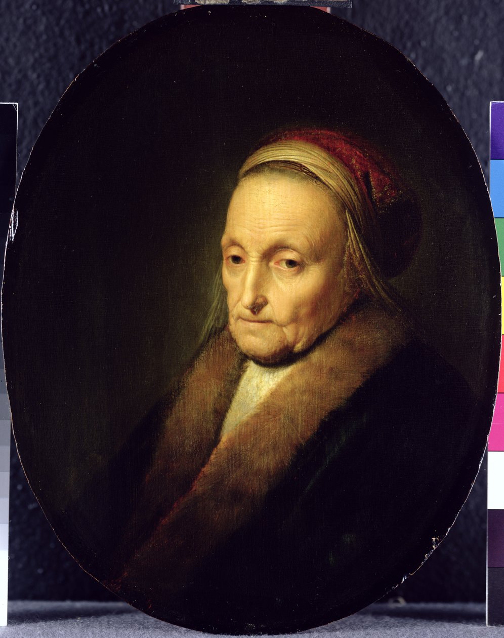 Głowa Staruszki z Futrzanym Kołnierzem, po 1630 autorstwa Gerrit Dou