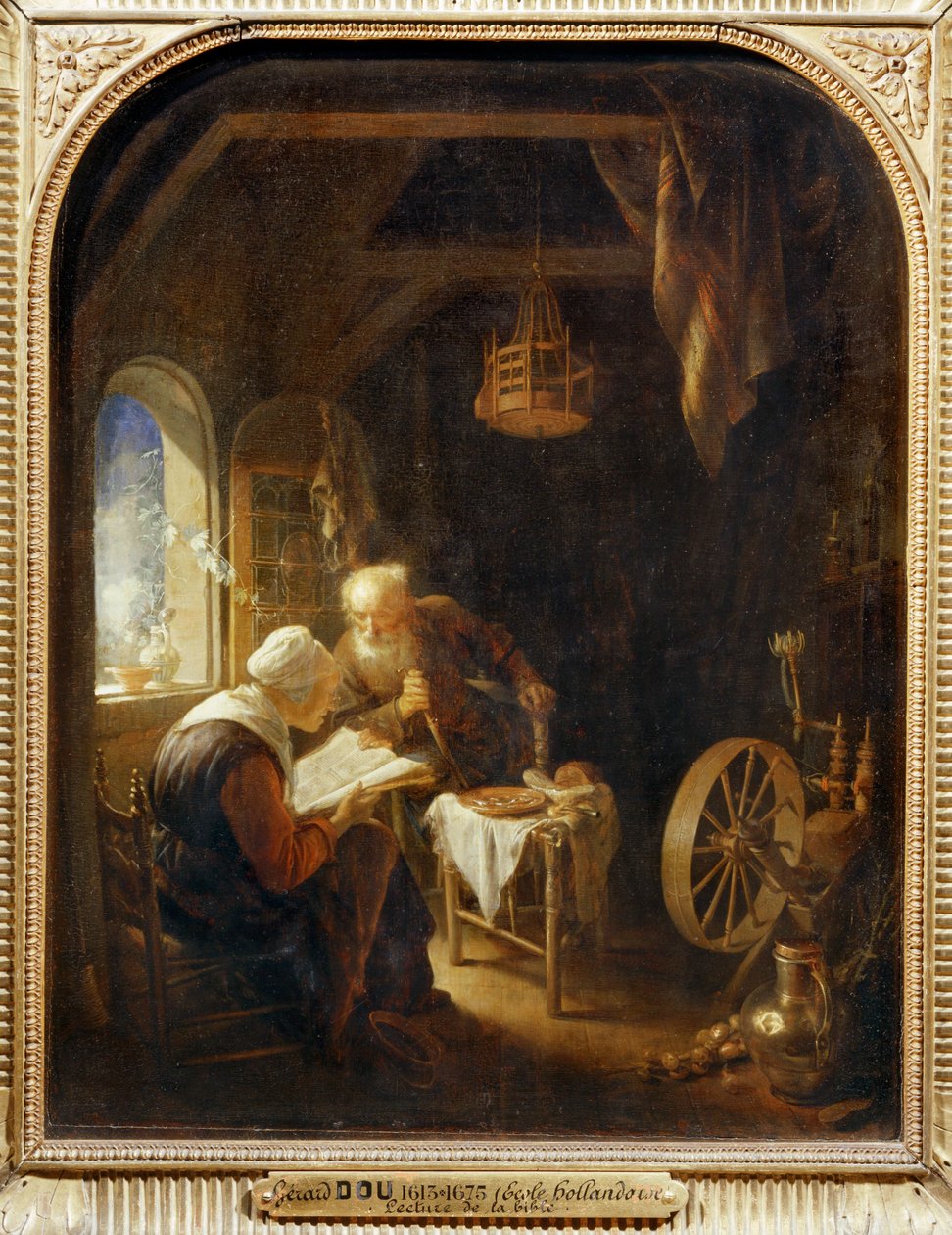Czytanie Biblii, czyli Ania i Tobiasz ... autorstwa Gerrit or Gerard Dou