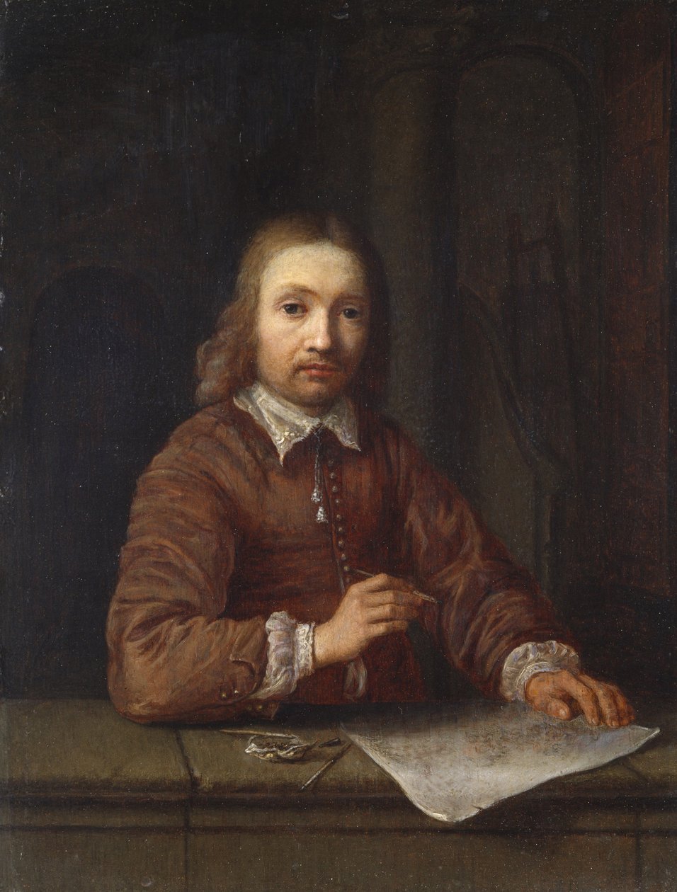 Autoportret (olej na płycie) autorstwa Gerrit Dou
