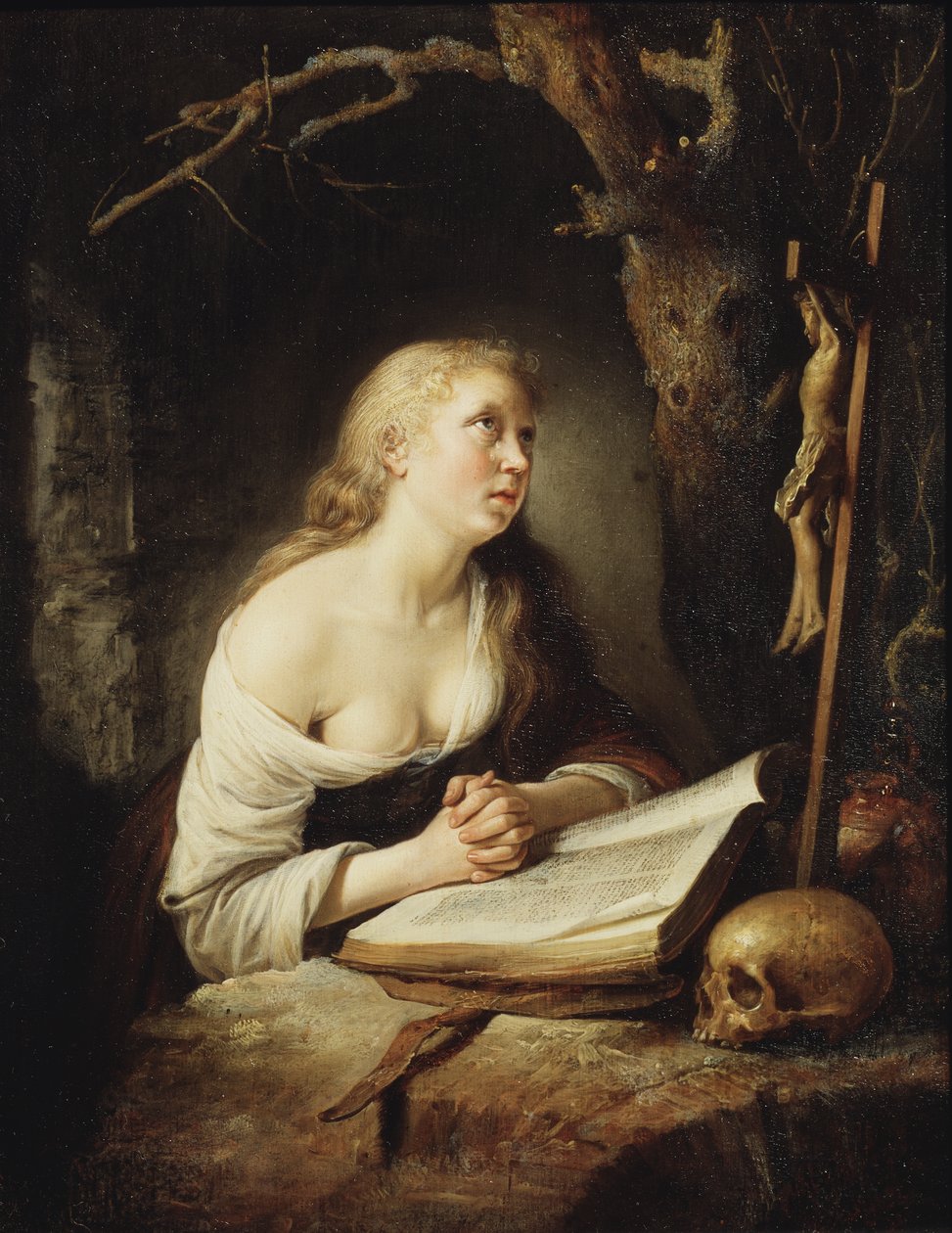 Pokutująca Magdalena, ok. 1650-65 autorstwa Gerrit Dou
