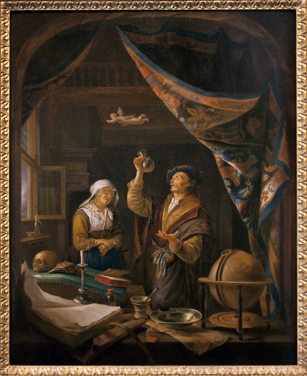 Lekarz w moczu. Z obrazu Gerarda Dow autorstwa Gerrit Dou