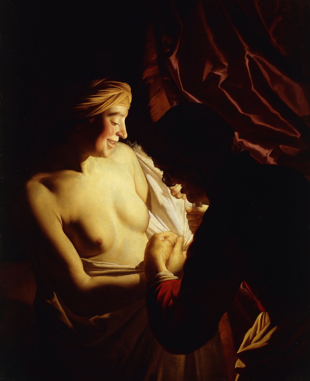 Młoda kobieta i jej służąca, autorstwa Gerrit van Honthorst