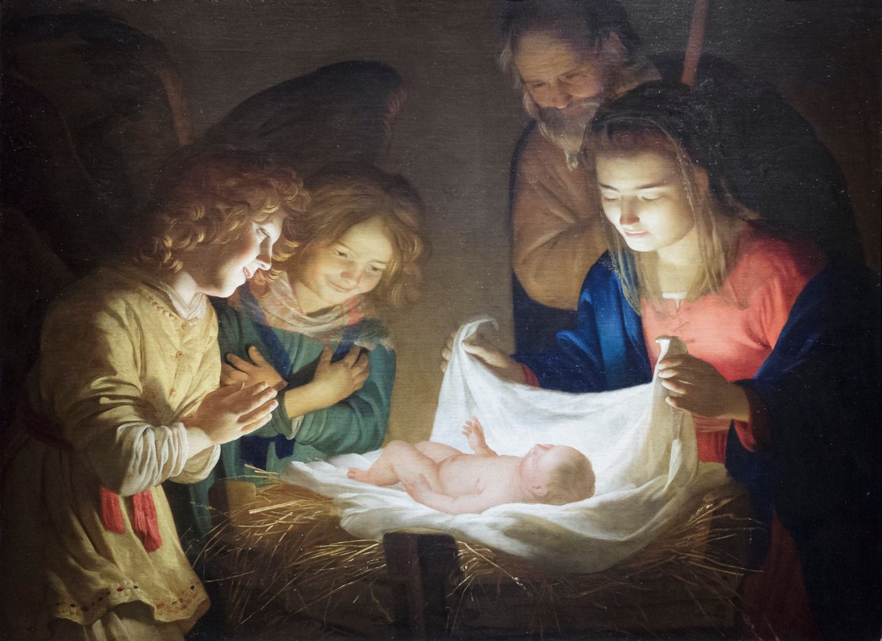 Adoracja Dzieciątka autorstwa Gerrit van Honthorst