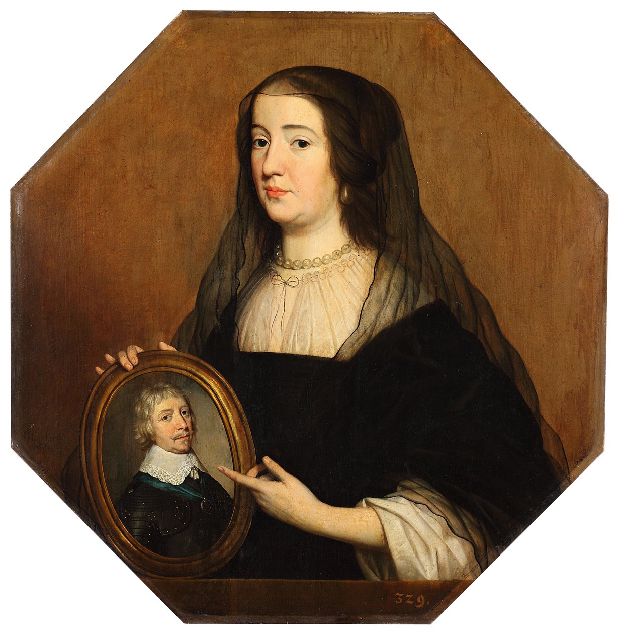 Amalie von Solms (1602-1675) in Witwentracht autorstwa Gerrit van Honthorst
