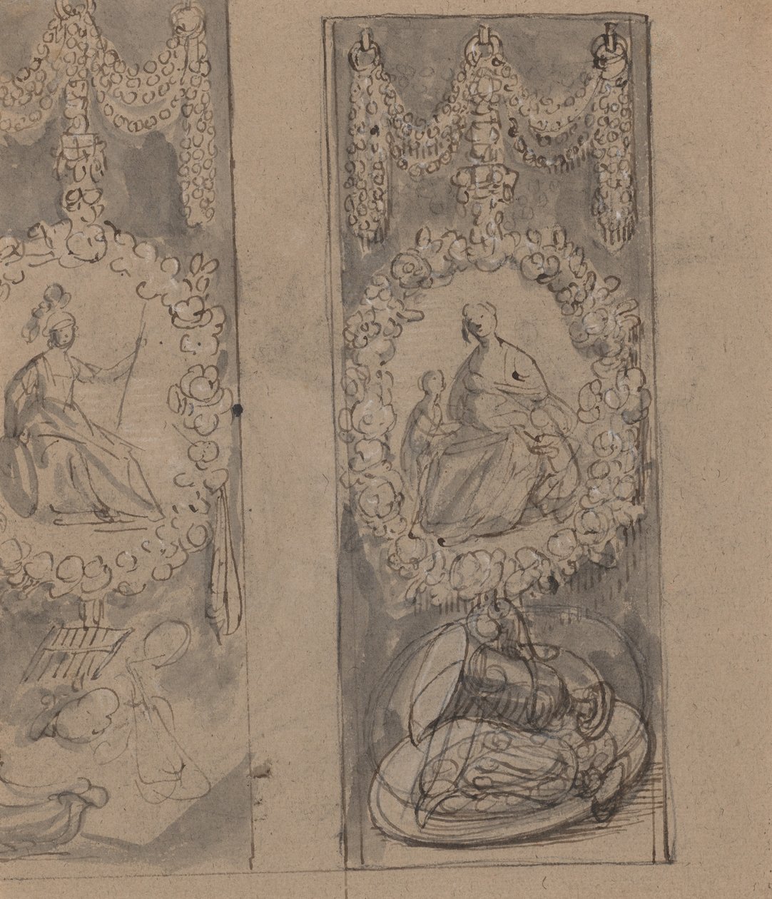 Motywy ozdobne z girlandami (verso) autorstwa Gerrit van Honthorst