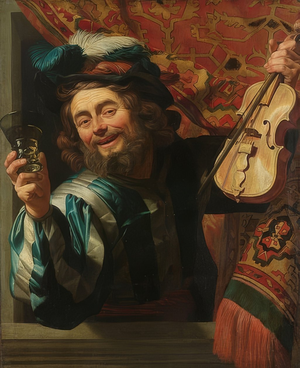 Wesoły skrzypek. 1623 autorstwa Gerrit van Honthorst