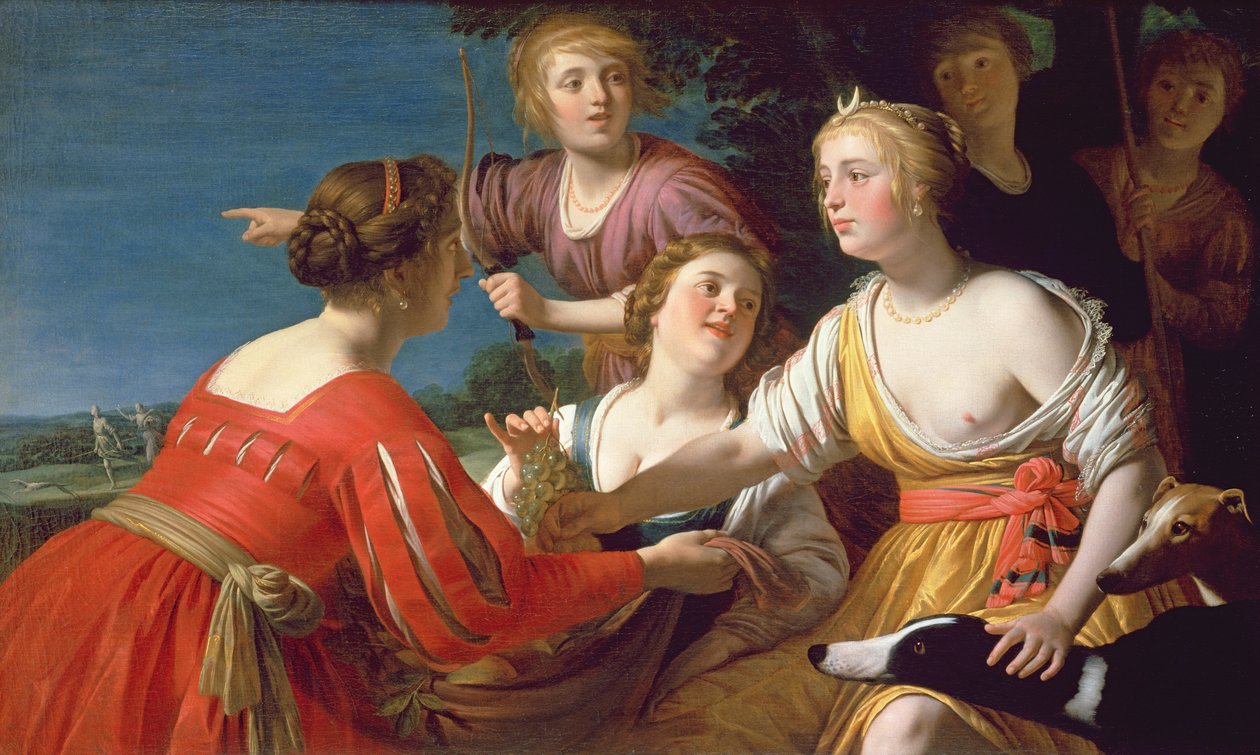 Diana odpoczywa po polowaniu autorstwa Gerrit van Honthorst
