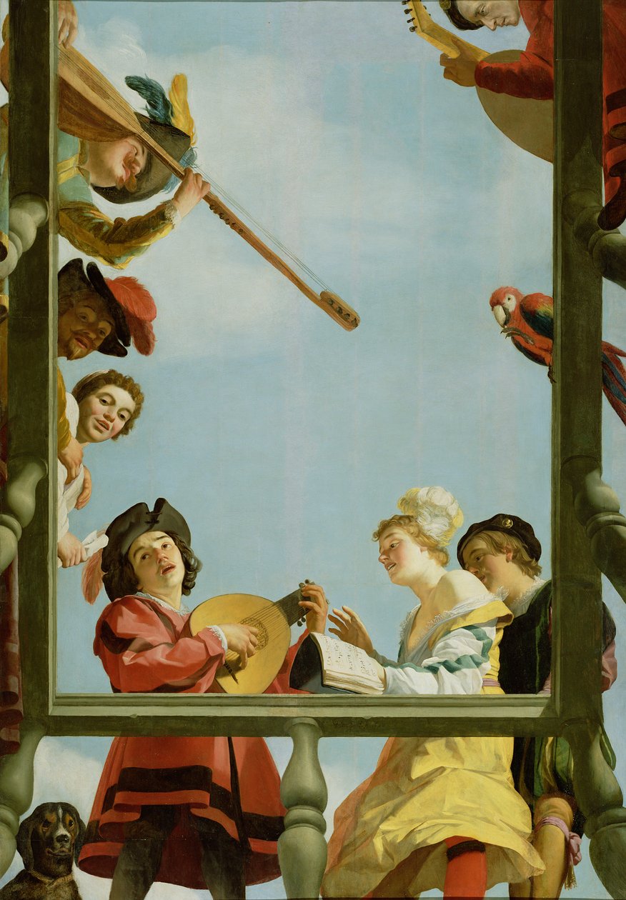 Zespół muzyczny na balkonie autorstwa Gerrit van Honthorst