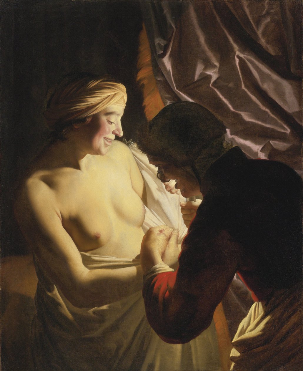 Polowanie na pchły, c. 1620 autorstwa Gerrit van Honthorst