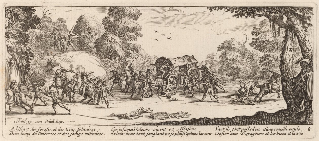 Atak na trenera autorstwa Gerrit van Schagen after Jacques Callot
