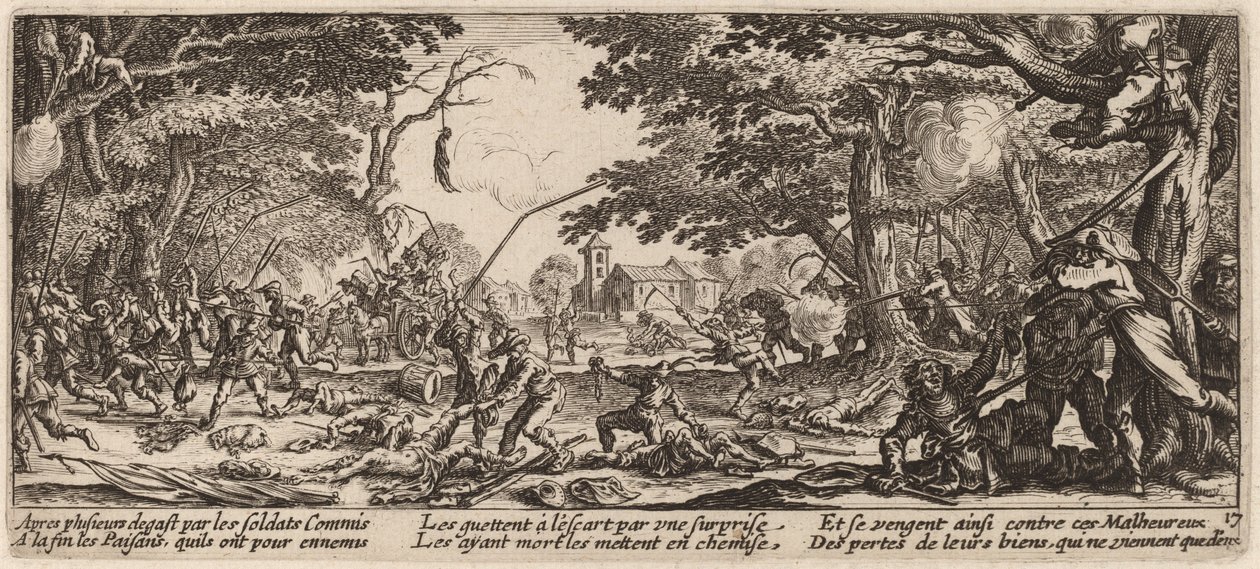 Chłopi sami się pomszczą autorstwa Gerrit van Schagen after Jacques Callot