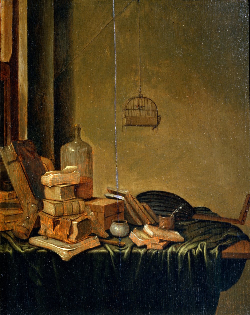 „Martwa natura z książkami”, XVII wiek. autorstwa Gerrit van Vucht
