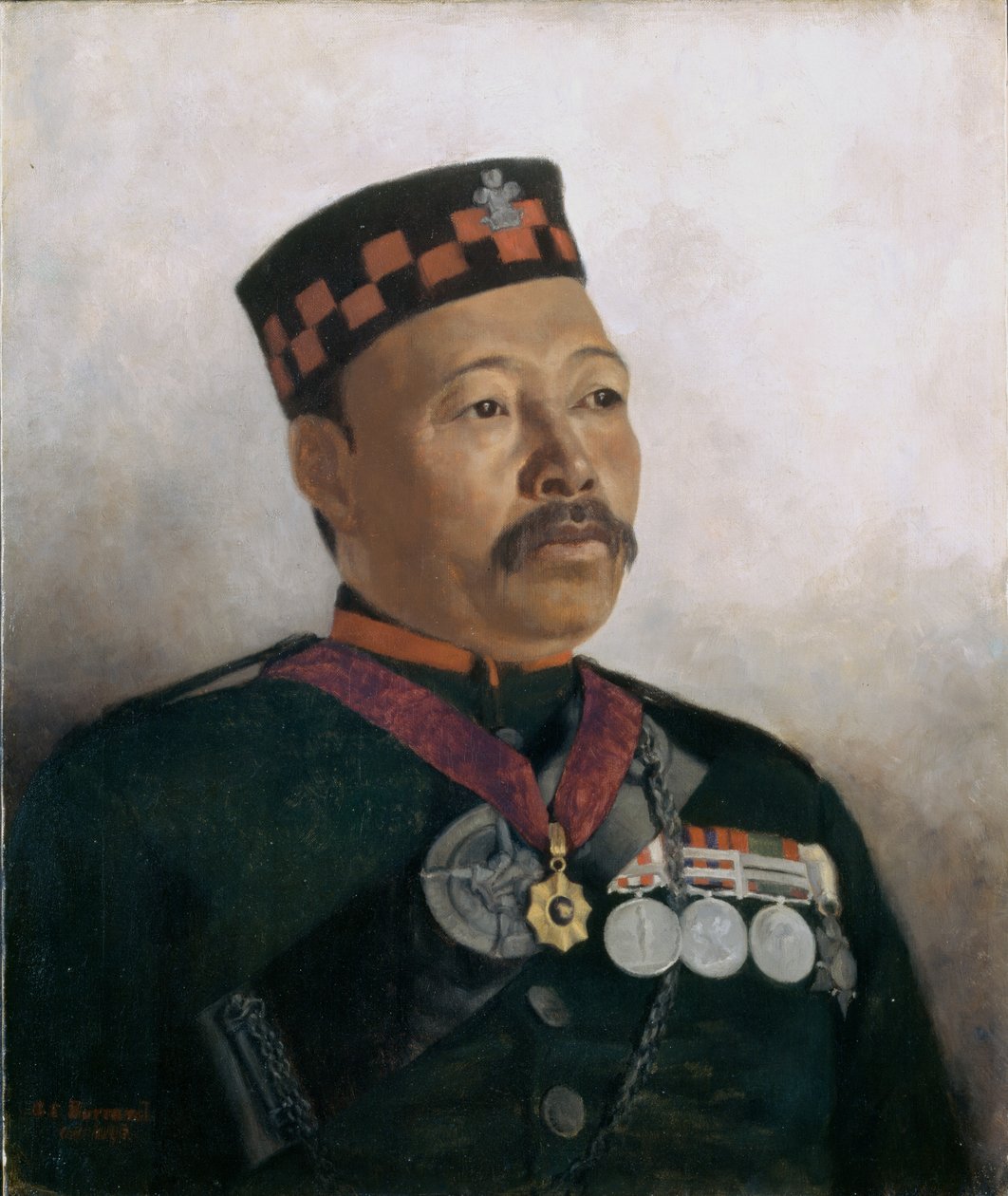 Subedar Major Jurvir Thap, 2. Pułk Gurkha, 1893 autorstwa Gertrude Ellen Burrard