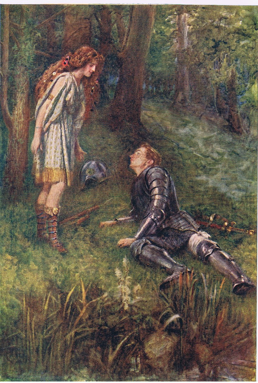 Belphoebe i Timius, Stories from the Faerie Queen opublikowane przez George Harrap and Company autorstwa Gertrude E. Demain (after) Hammond