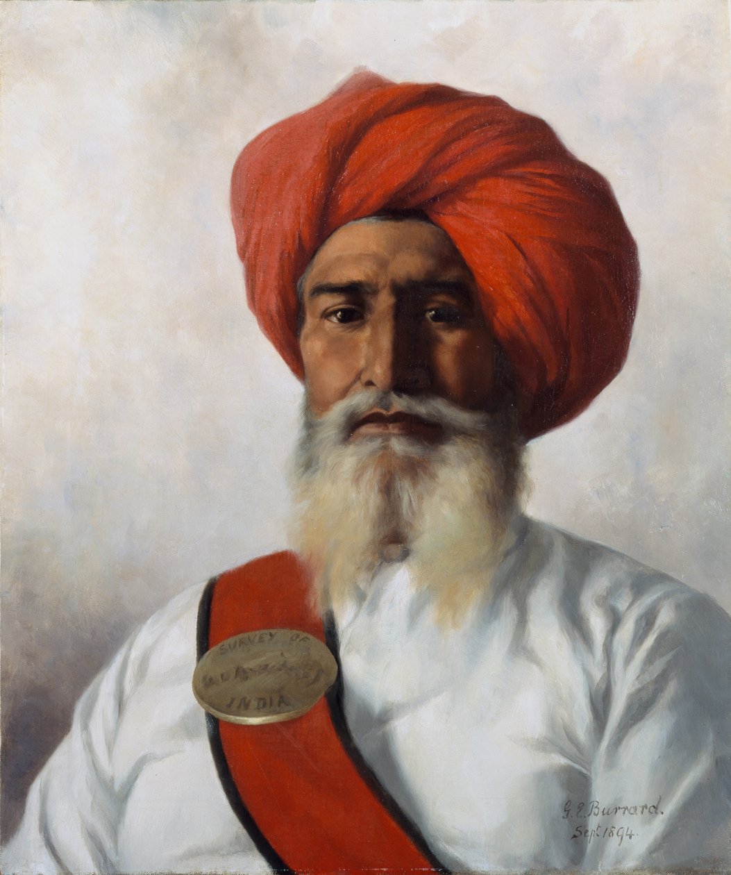 Ganda Singh, sikhijski chaprassee z topograficznej partii ankietowej nr 14 płk Wilmera, 1894 autorstwa Gertrude Ellen Burrard
