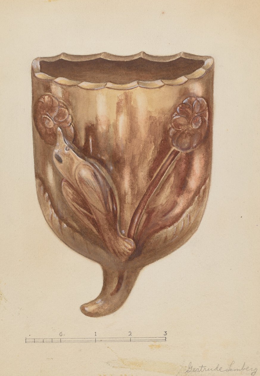 Kieszeń ścienna na kwiaty, ok. 1900 r. 1936. autorstwa Gertrude Lemberg