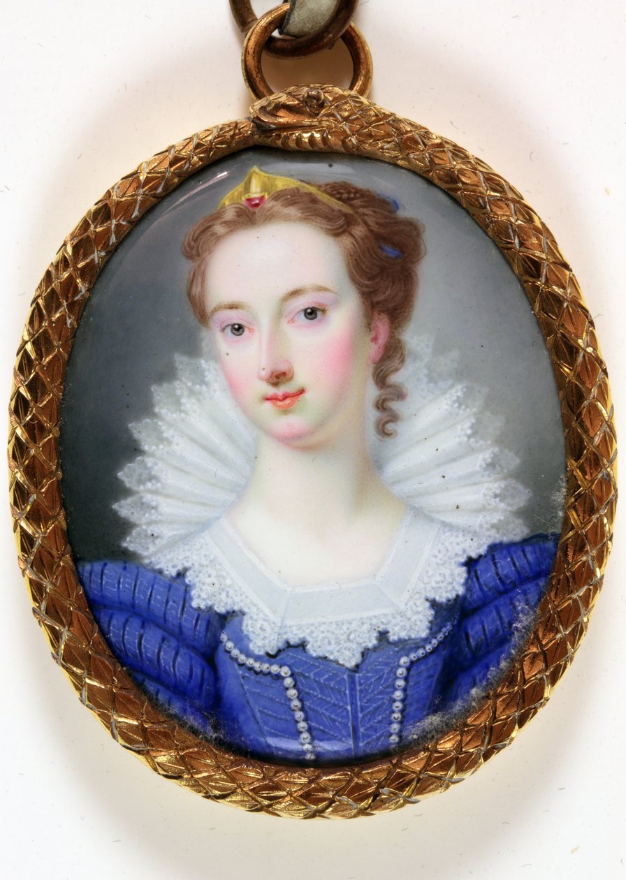 Pani zwana Elizabeth Robinson Pani Montagu (emalia) autorstwa Gervase (attr.to) Spencer