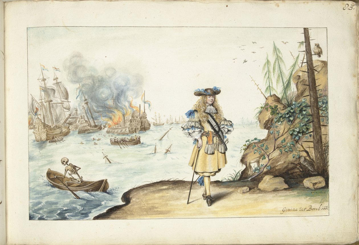 Mojżesz na wybrzeżu w Harwich autorstwa Gesina ter Borch (signed by artist)