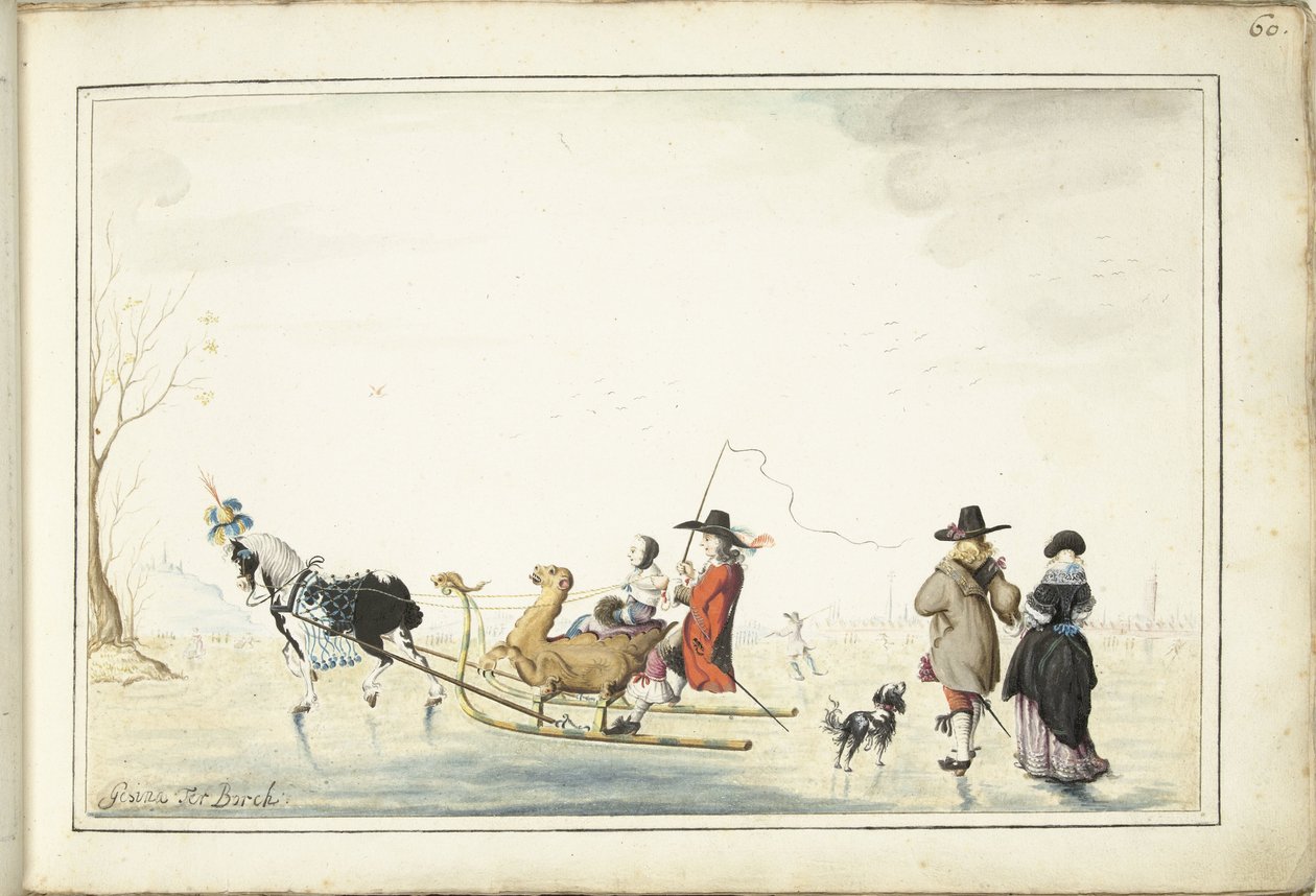 Sanie na lodzie autorstwa Gesina ter Borch (signed by artist)