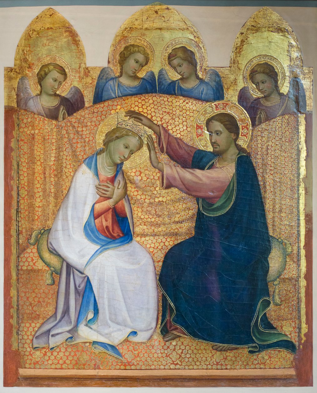 Koronacja Dziewicy z aniołami, ok. 1404 (tempera i złoto płatkowe na panelu) autorstwa Gherardo Starnina