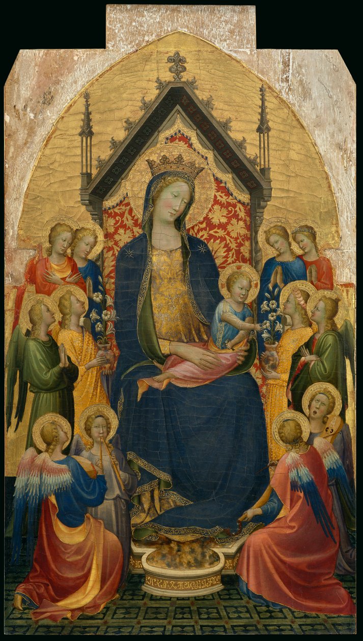 Madonna z Dzieciątkiem i muzykującymi aniołami, ok. 1410 (tempera i złoto płatkowe na panelu) autorstwa Gherardo Starnina