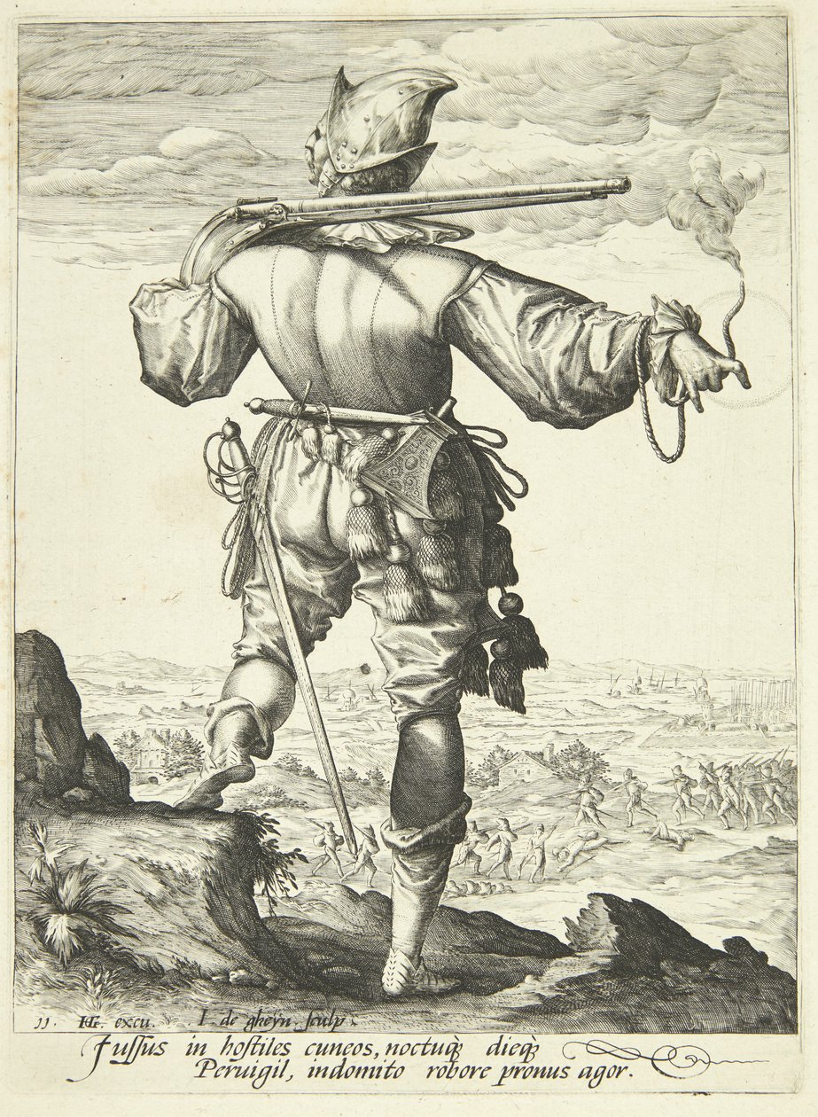 Muszkieter widziany od tyłu autorstwa Gheyn, Jacques II de