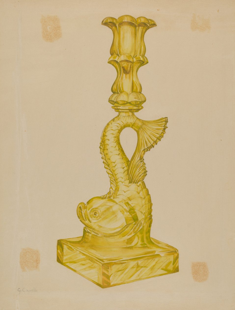 Świecznik Delfin, 19351942. autorstwa Giacinto Capelli