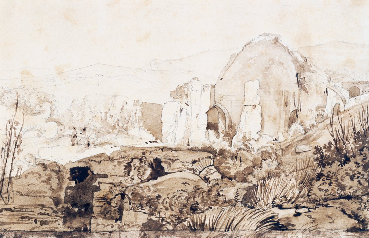 Świątynia Diany w Baia, ok.1844 autorstwa Giacinto Gigante