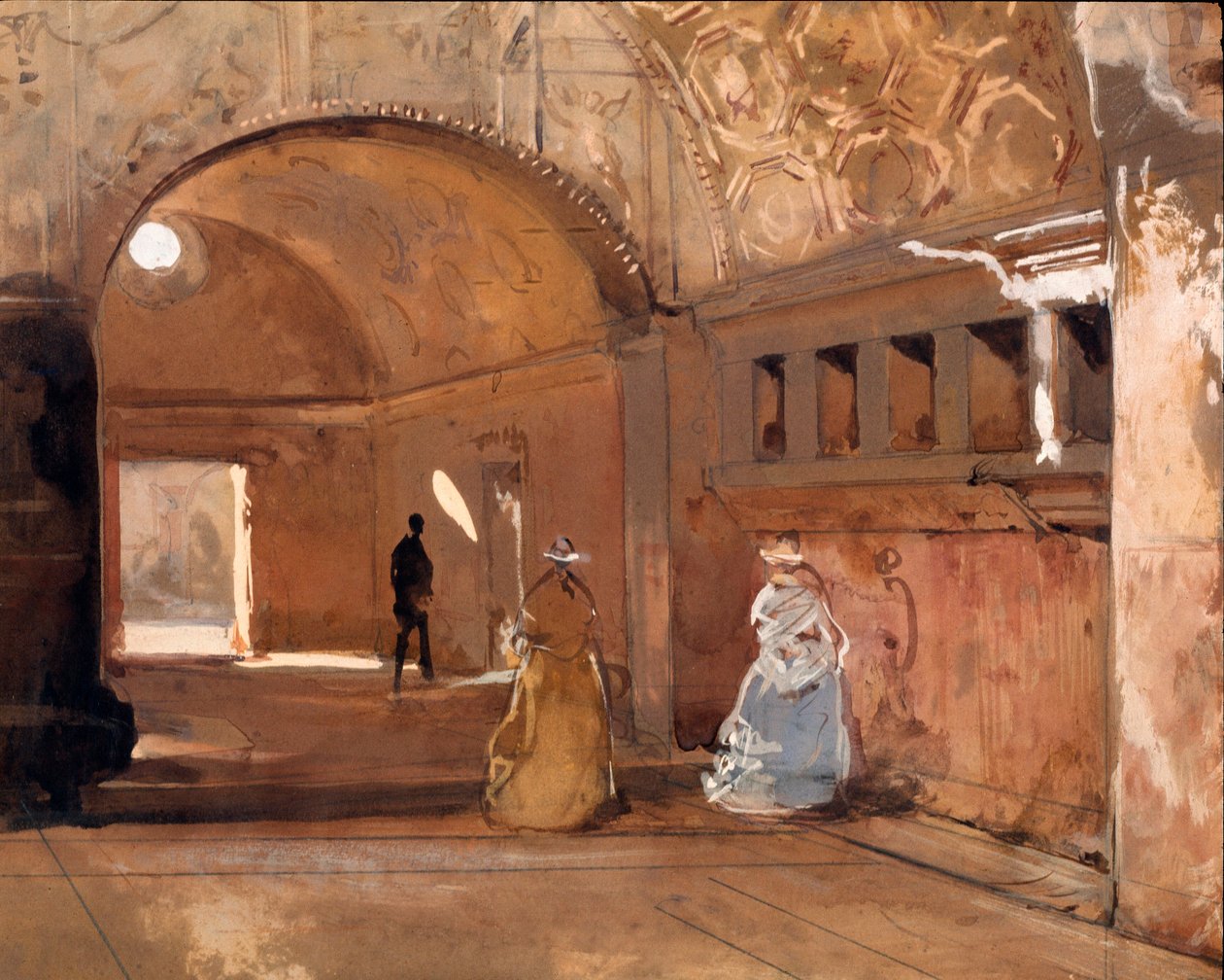Łaźnie Pompejów Akwarela autorstwa Giacinto Gigante (1806-1876) XIX-wieczna Narodowa Galeria Sztuki Nowoczesnej, Rzym autorstwa Giacinto Gigante