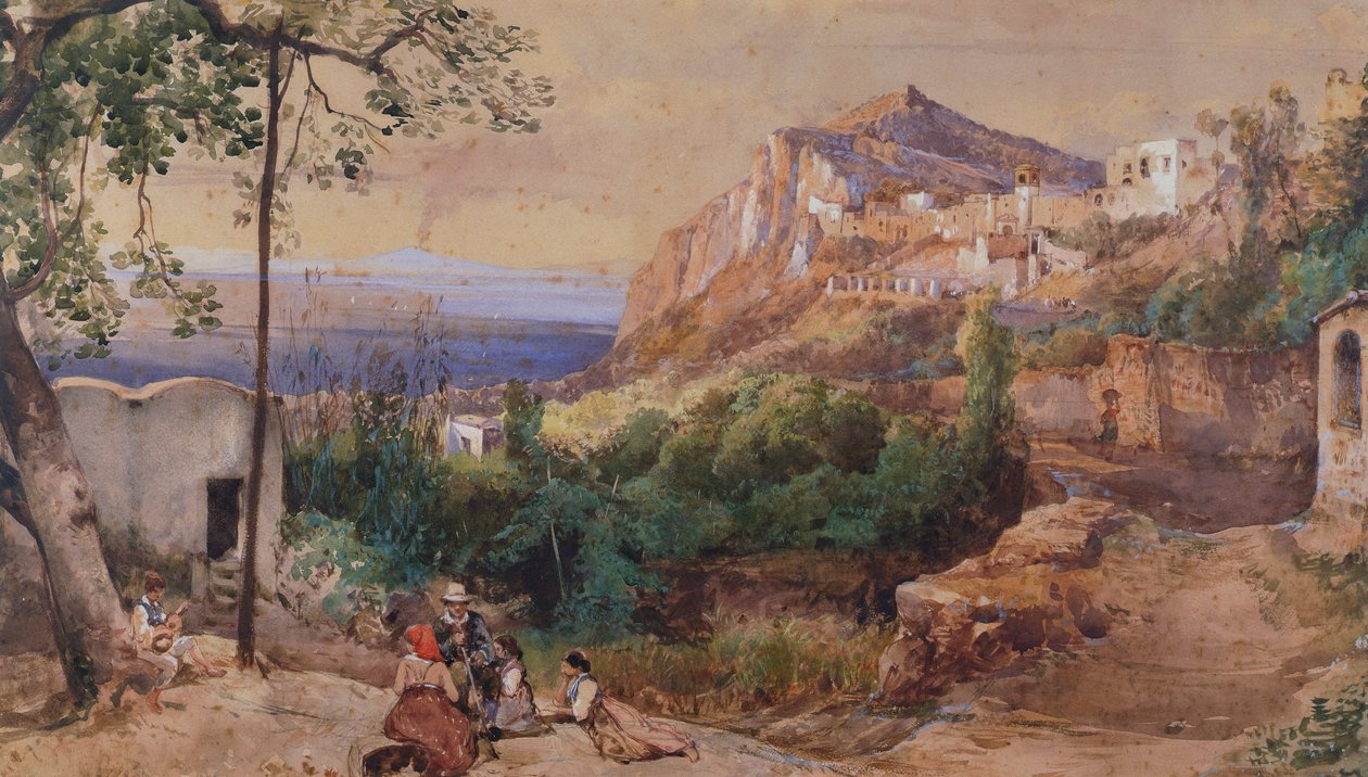 Widok Capri (akwarela i tempera) autorstwa Giacinto Gigante