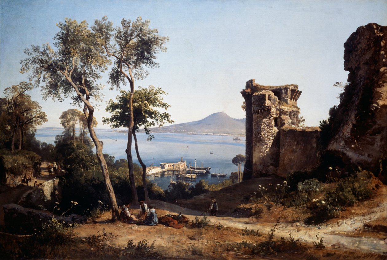 Widok Castellammare di Stabia (olej na płótnie) autorstwa Giacinto Gigante