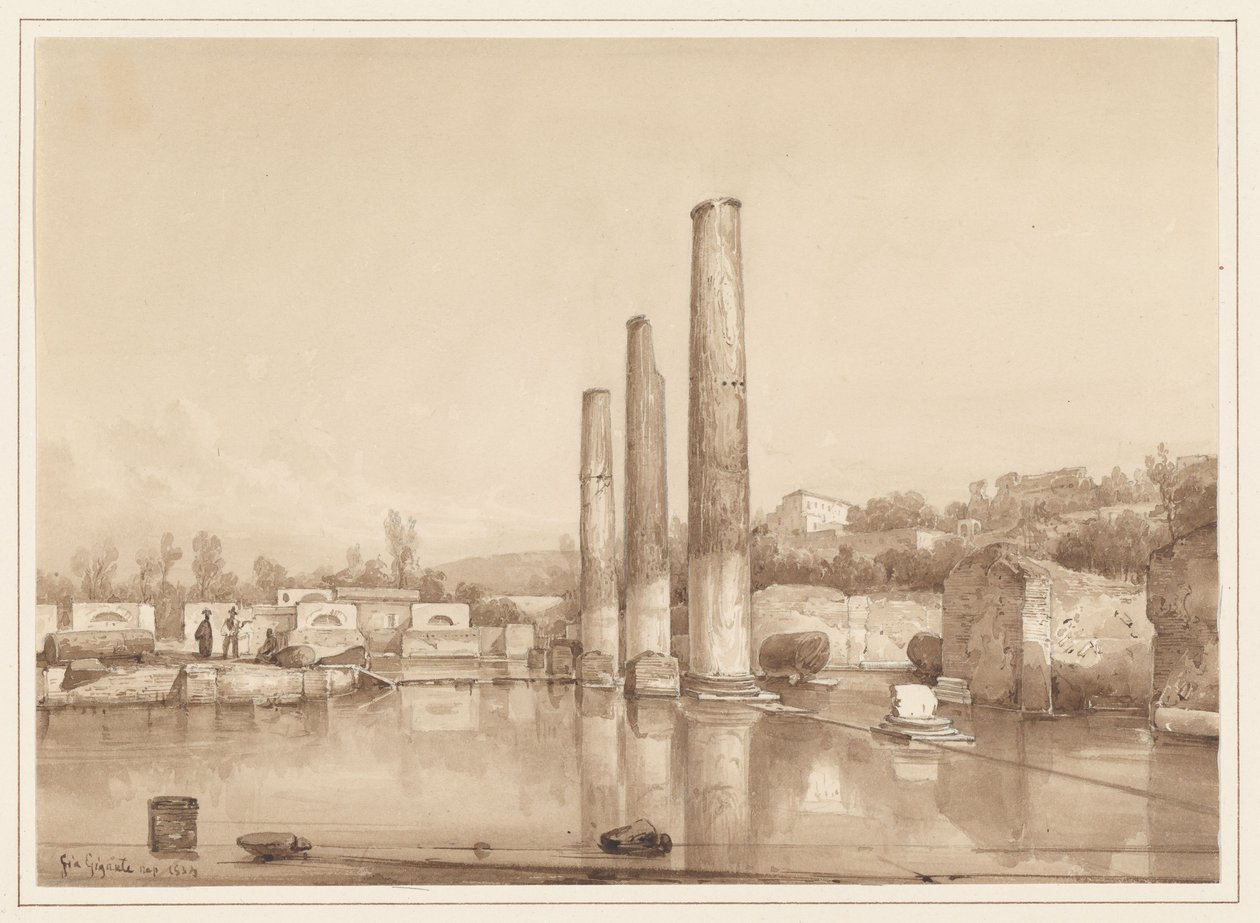 Widok ruin w Pompejach autorstwa Giacinto Gigante