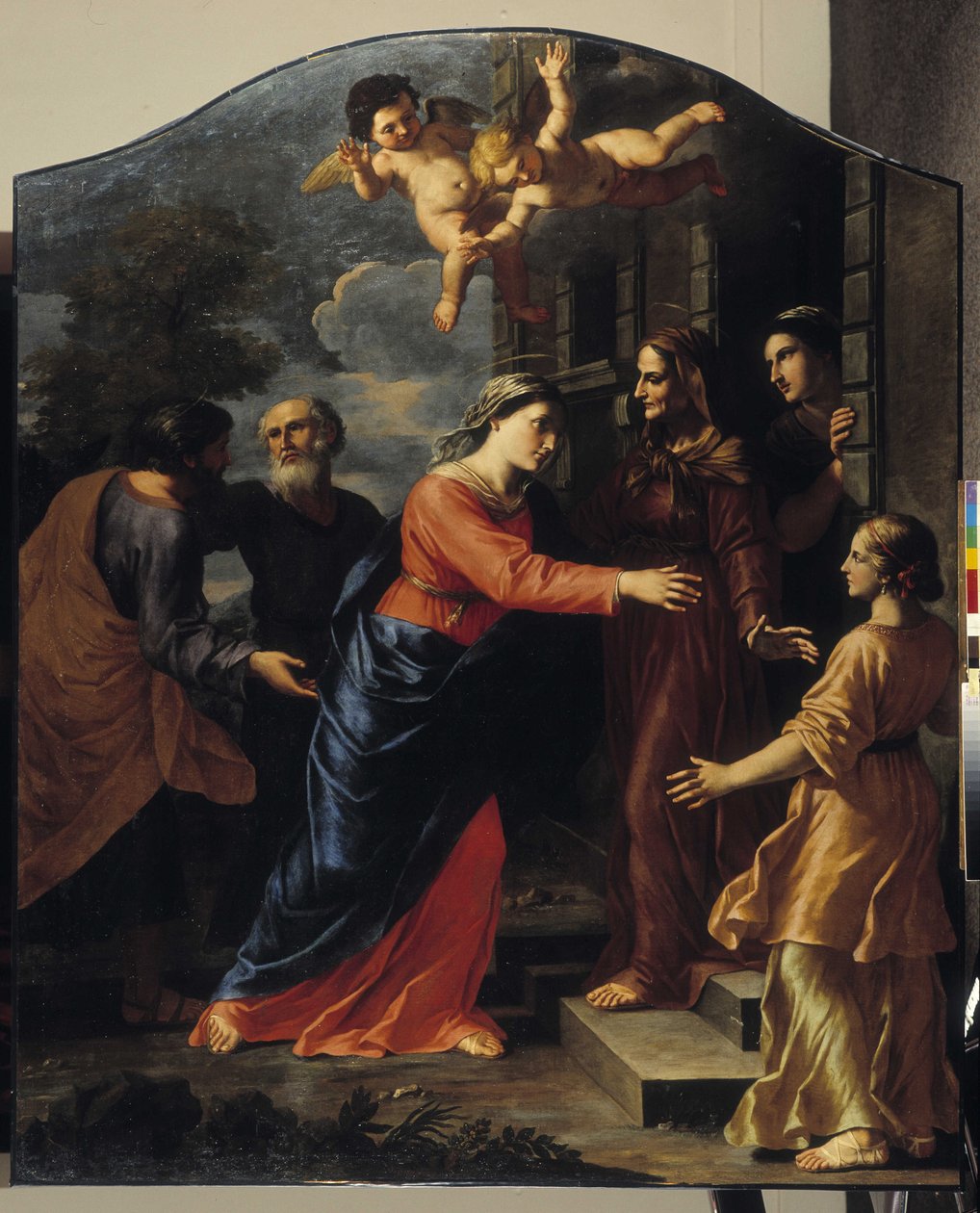 Nawiedzenie Matki Boskiej. Najświętsza Maryja Panna odwiedza Elisabeth autorstwa Giacinto Gimignani or Gemignano