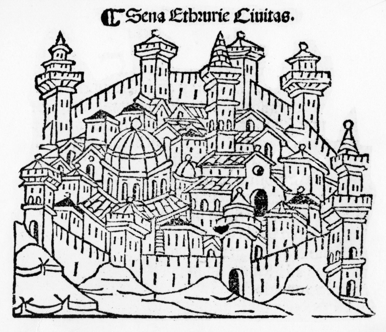 Widok Sieny, z "Supplementum chronicarum", wydanie opublikowane w 1490 r. autorstwa Giacomo Filippo Foresti