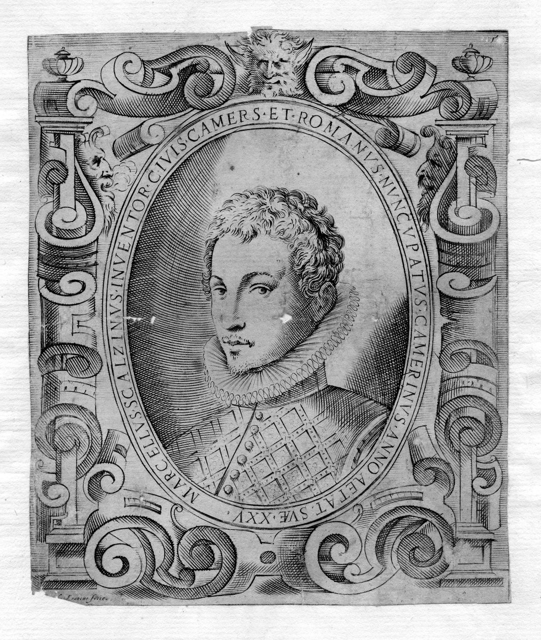 wyryty portret autorstwa Giacomo Franco