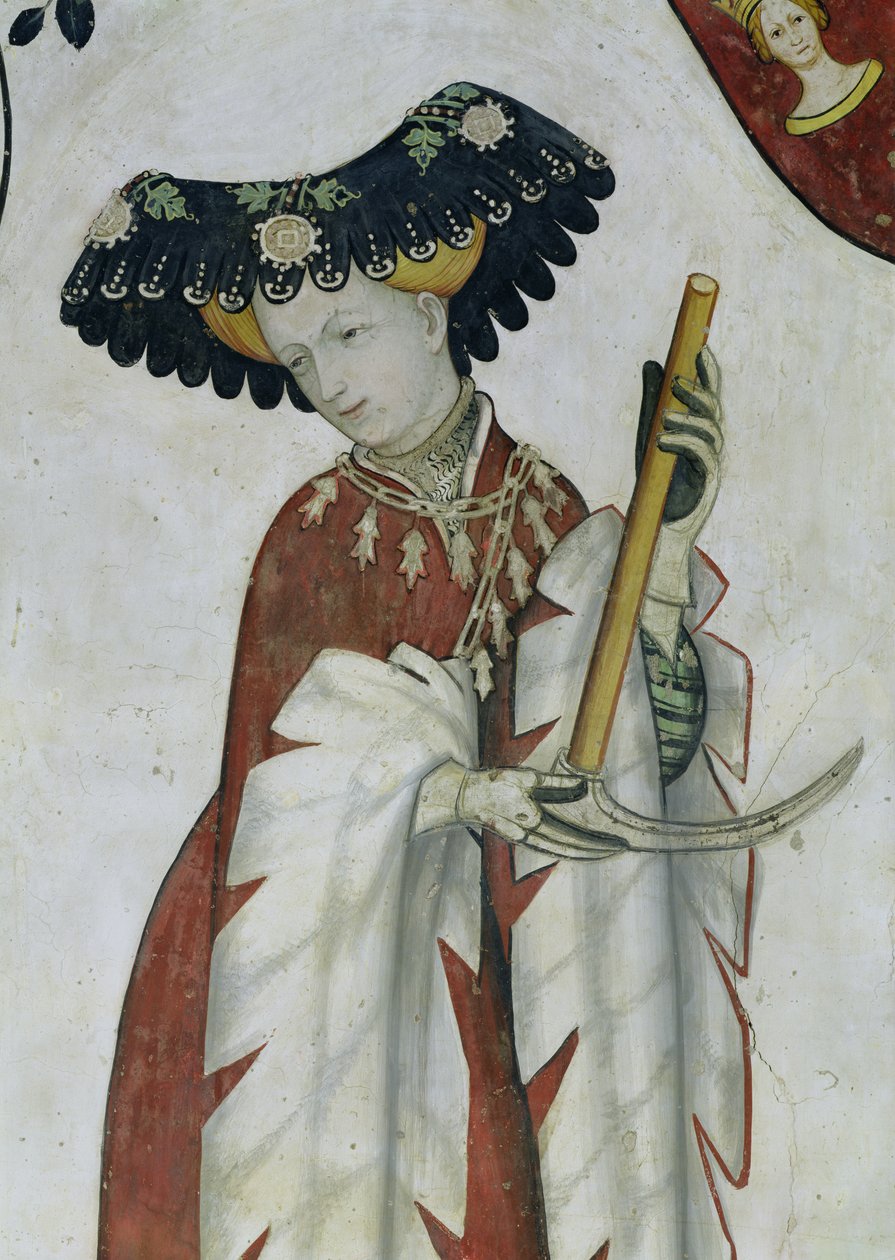 Dziewięć Godnych i Dziewięć Godnych Kobiet, fragment Delphine, 1418-30 autorstwa Giacomo Jaquerio