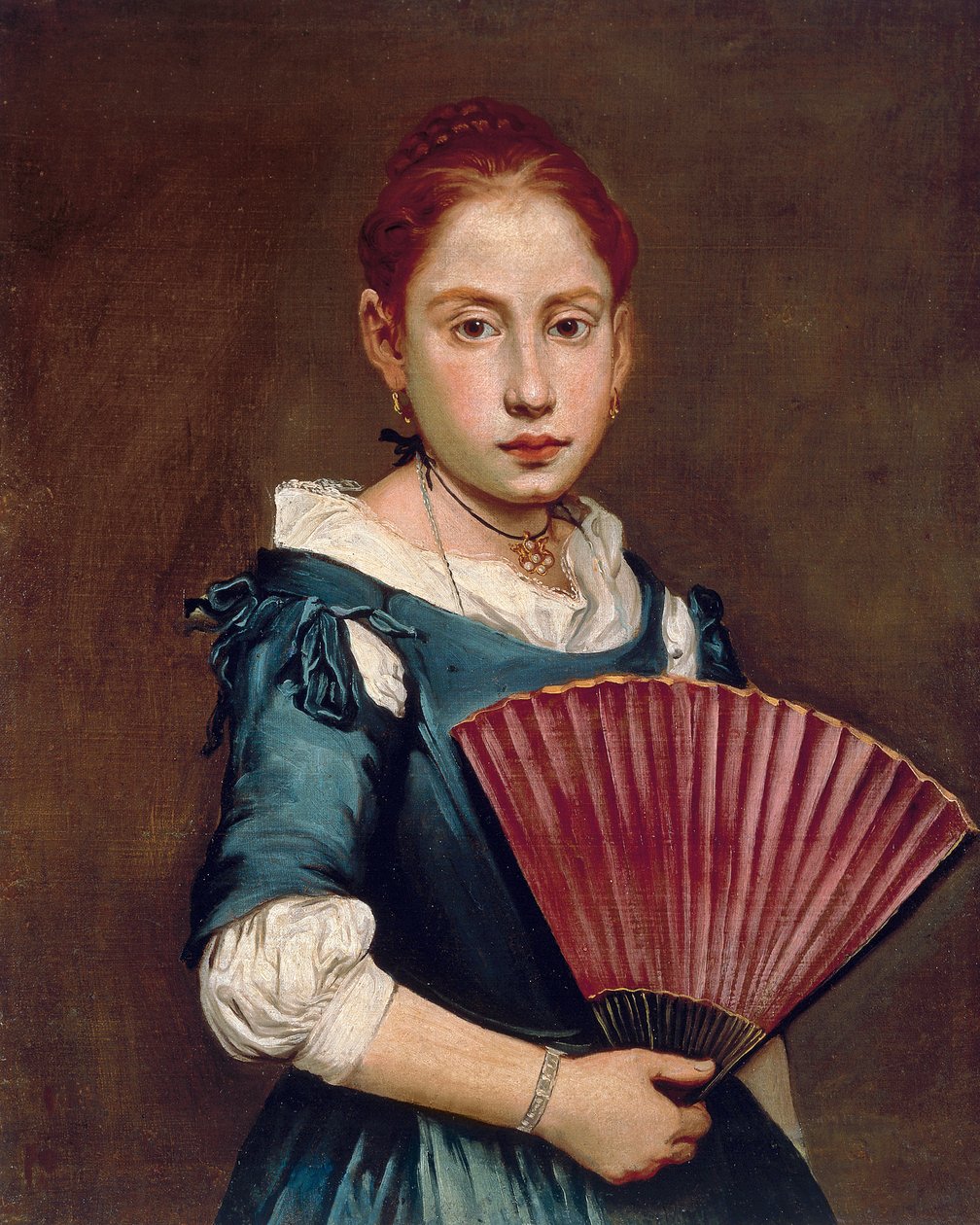 Młoda dziewczyna z wachlarzem, ok. 1740, autorstwa Giacomo Ceruti, znanego jako Pitocchetto (1698-1797), olej na płótnie, 65x54 cm autorstwa Giacomo Ceruti