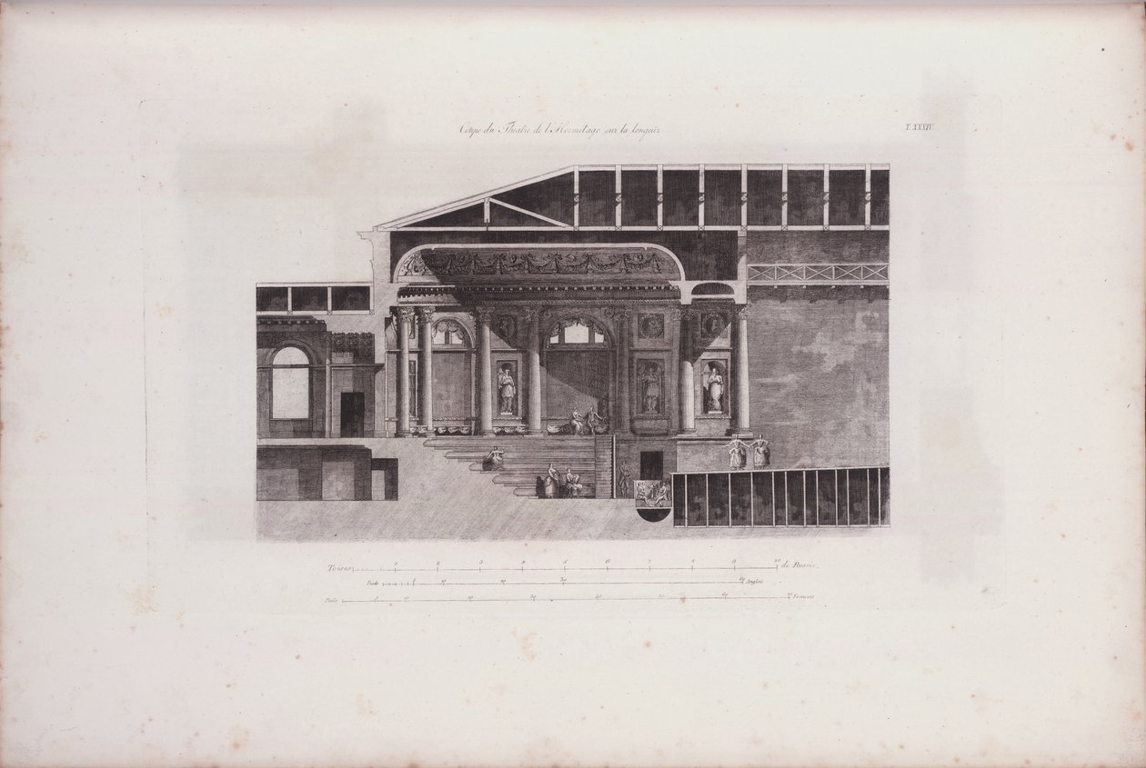 Przekrój Auli Teatru Ermitażu, 1783 autorstwa Giacomo Antonio Domenico Quarenghi