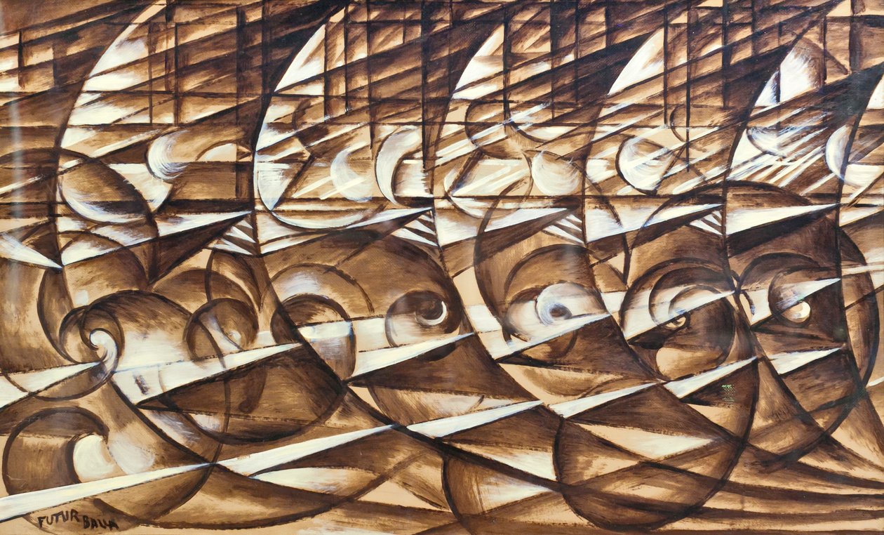 Dynamiczna ekspansja i prędkość autorstwa Giacomo Balla