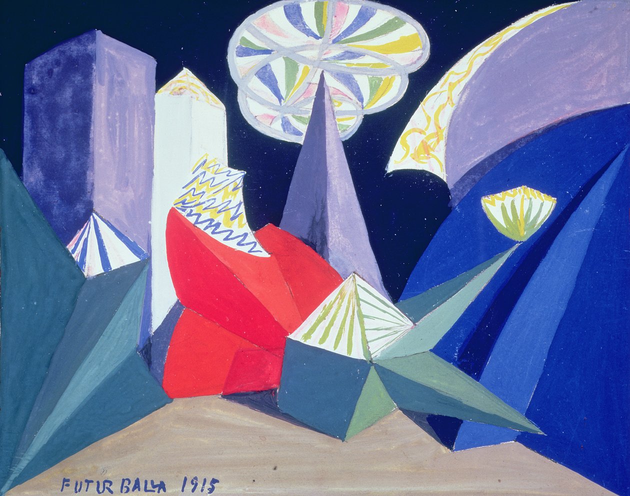 Fajerwerki autorstwa Giacomo Balla