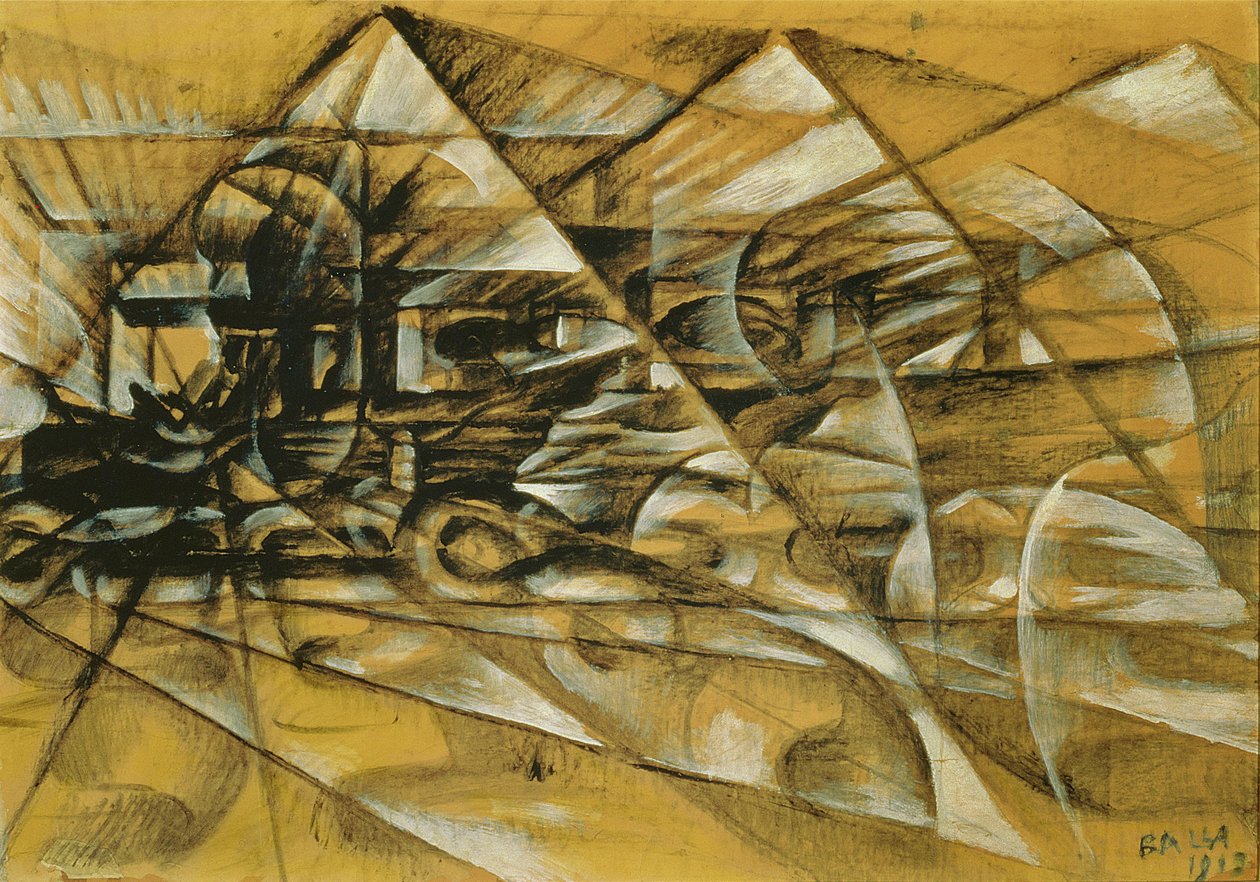 Prędkość samochodu autorstwa Giacomo Balla