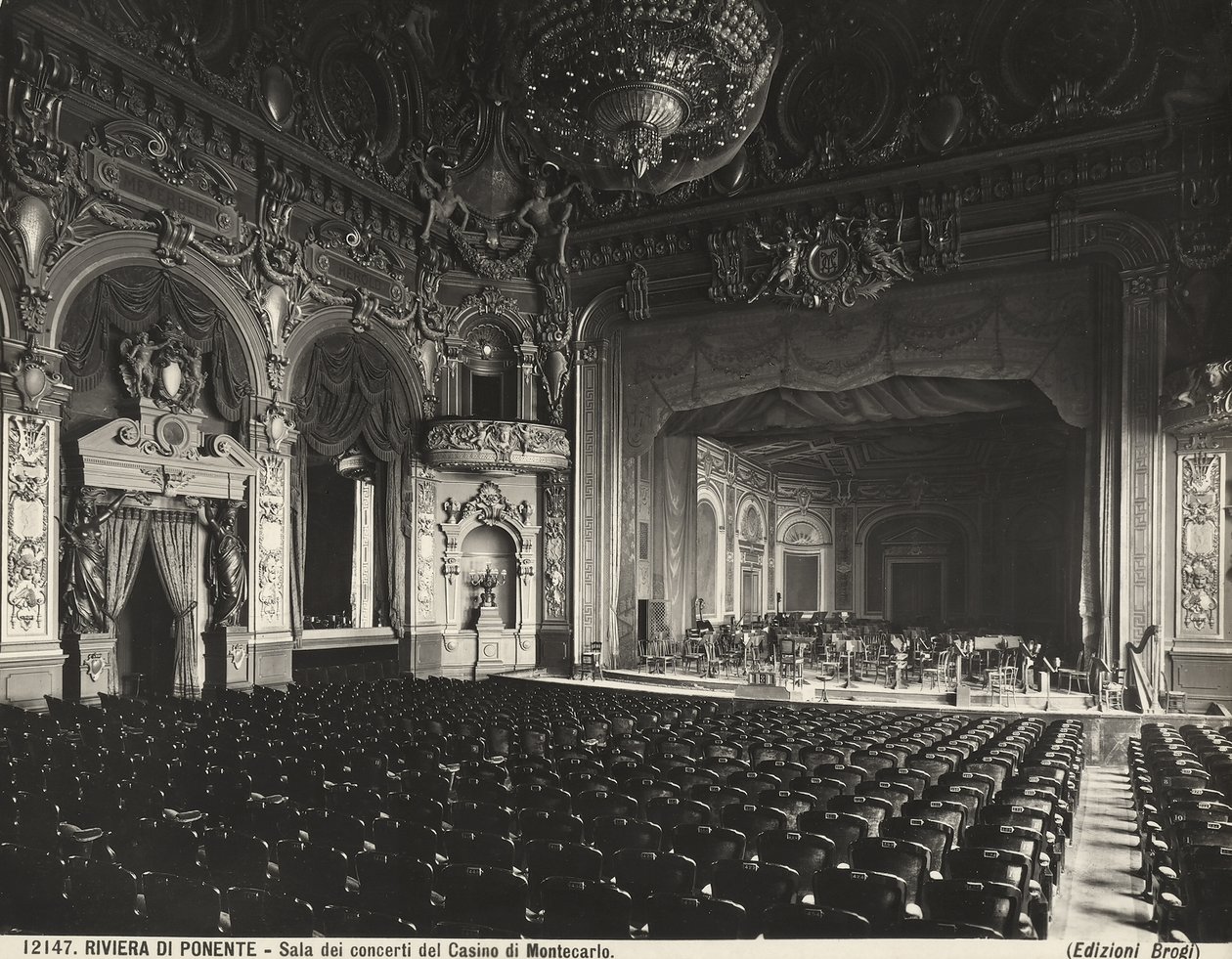 Sala koncertowa, kasyno Montecarlo, Monako autorstwa Giacomo Brogi